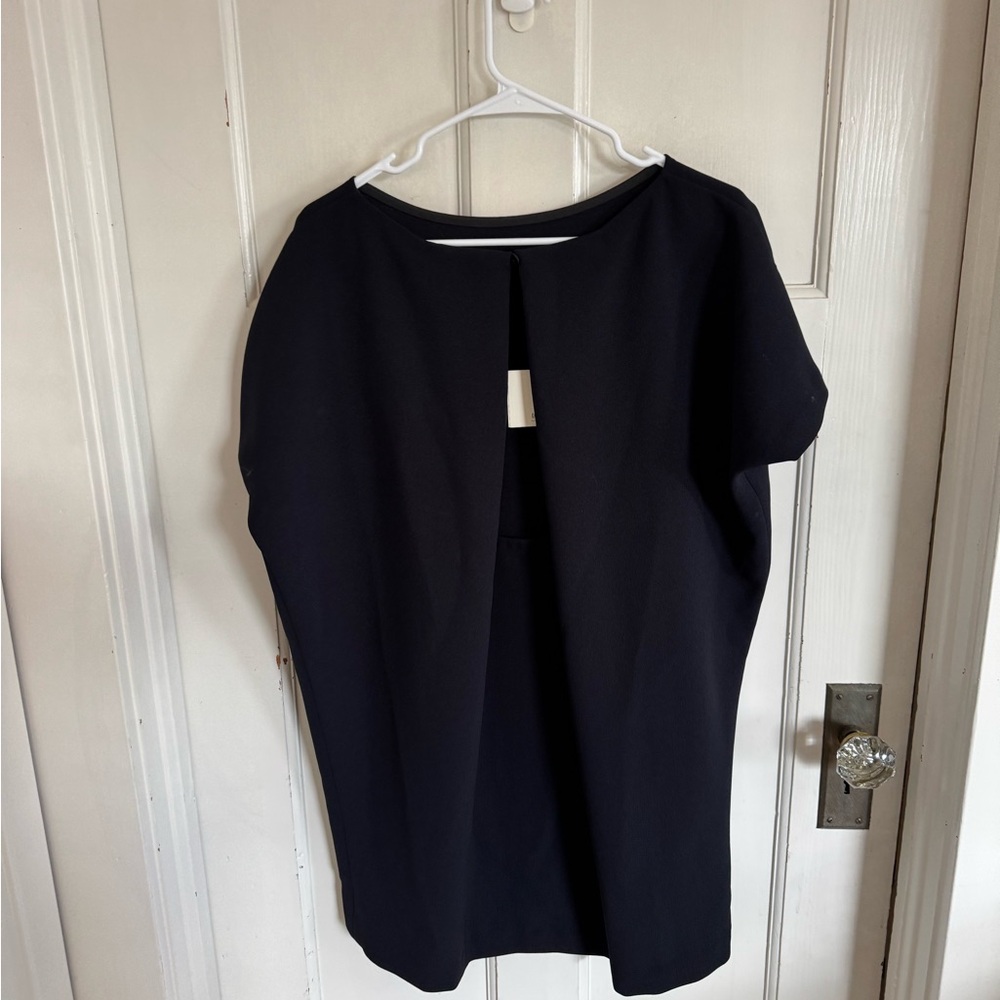 NWT Kaarem‎ triangle dolman open back dress in blue/black size small - Picture 5 of 12